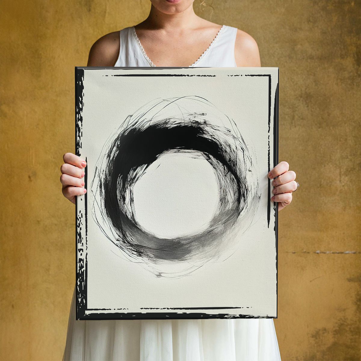Zen Circle Abstract Canvas Print for Living Room