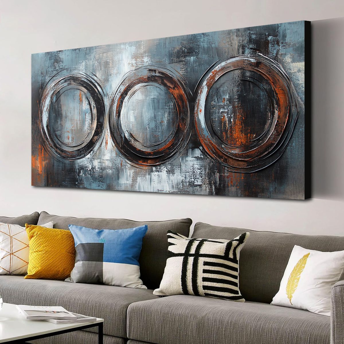 Industrial Fusion Abstract Canvas Print for Living Room