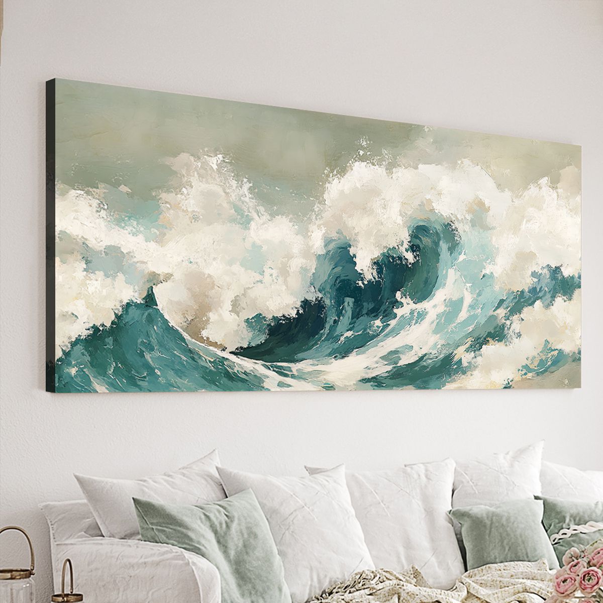 Ocean Surge Abstract Landscape Canvas Print for Living Room