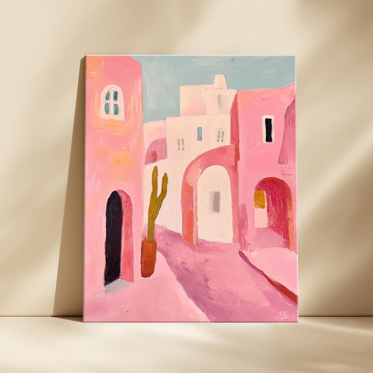 Mediterranean Glow Abstract Landscape Canvas Print for Living Room