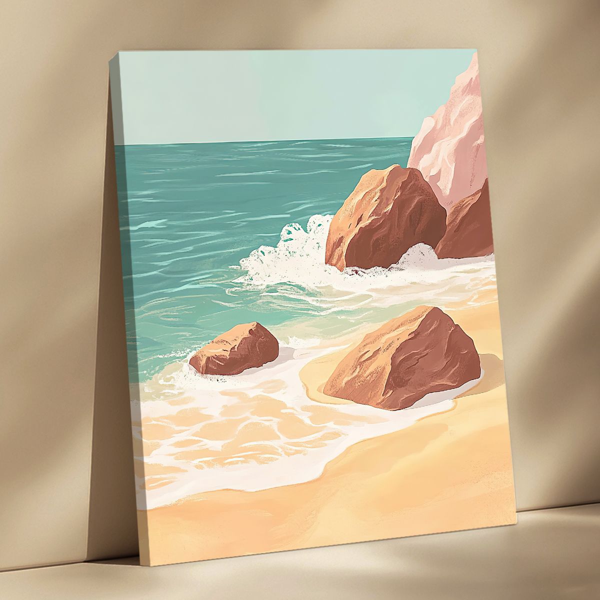 Coastal Breeze Abstract Landscape Canvas Print for Living Room