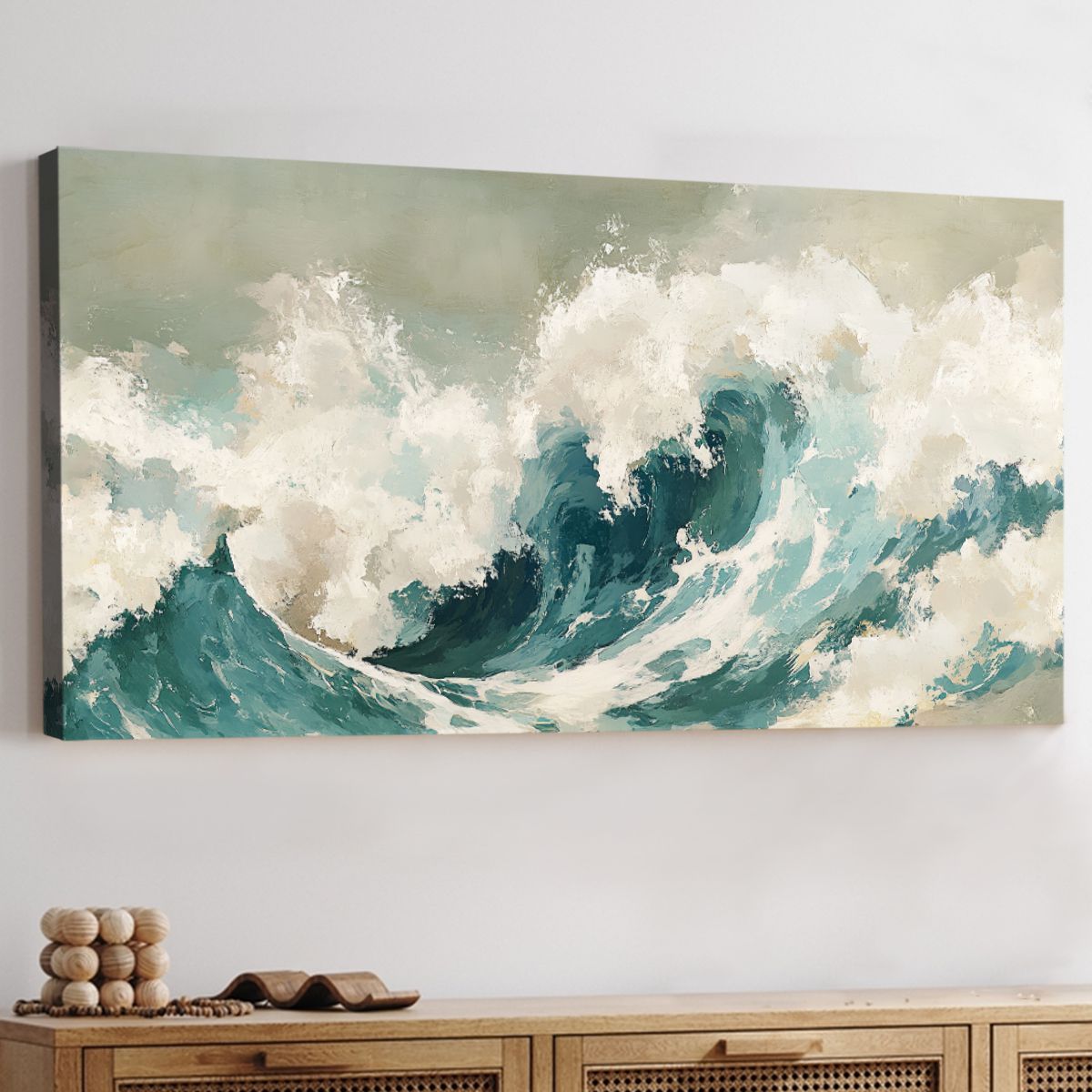 Ocean Surge Abstract Landscape Canvas Print for Living Room