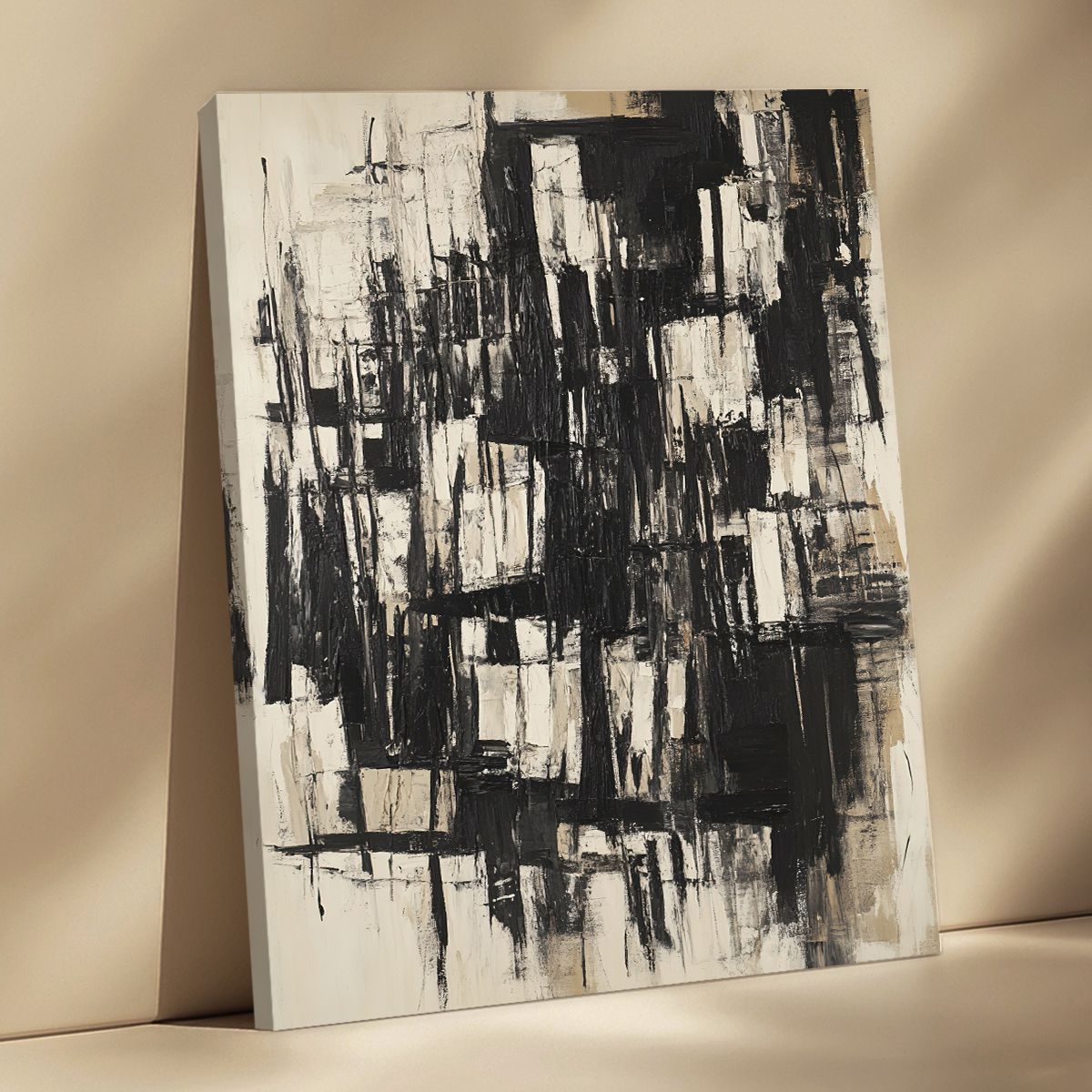 Urban Noir Abstract Canvas Print for Living Room