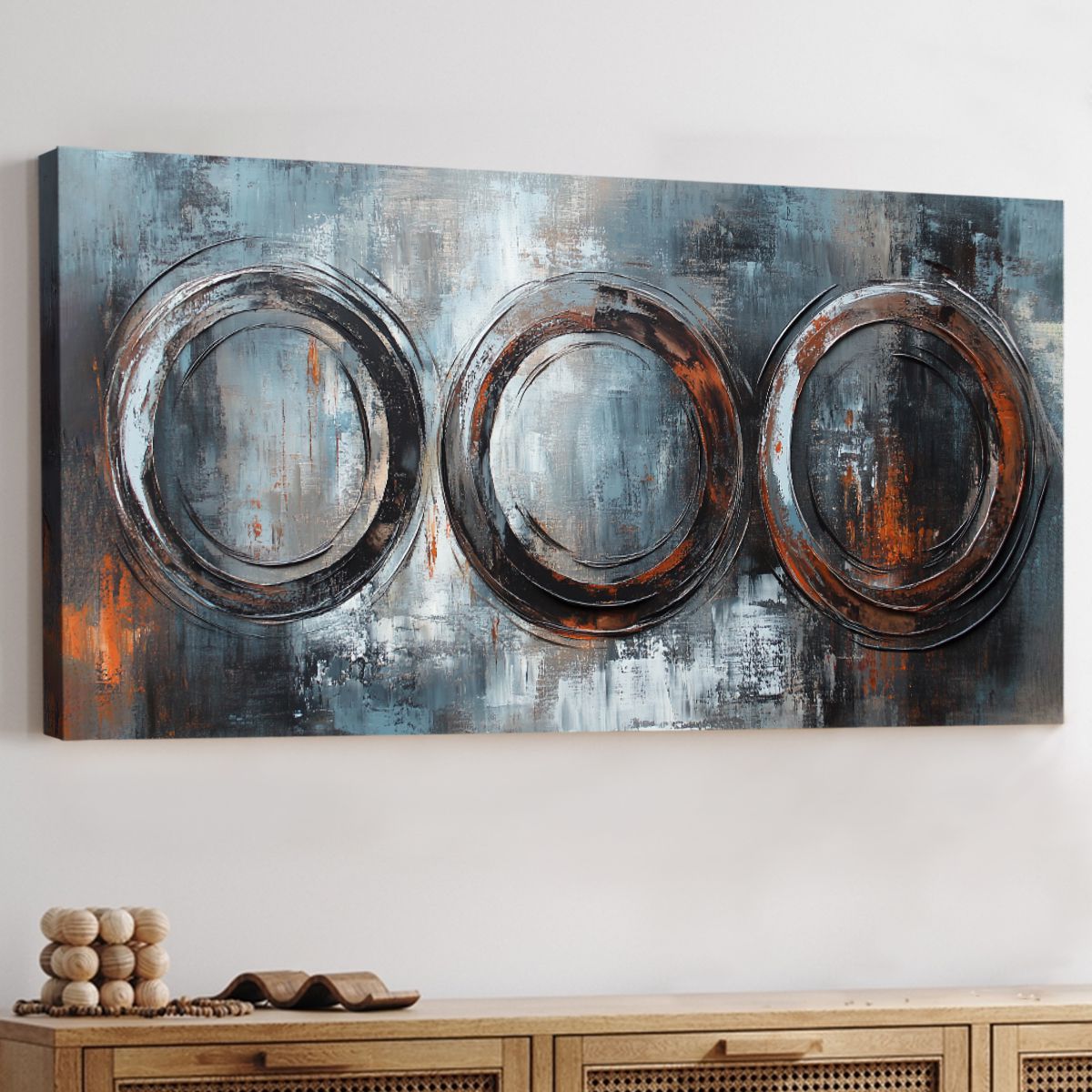 Industrial Fusion Abstract Canvas Print for Living Room
