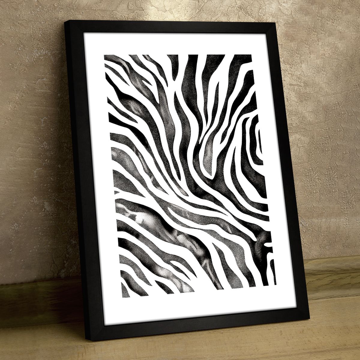Monochrome Stripes Abstract Canvas Print for Living Room