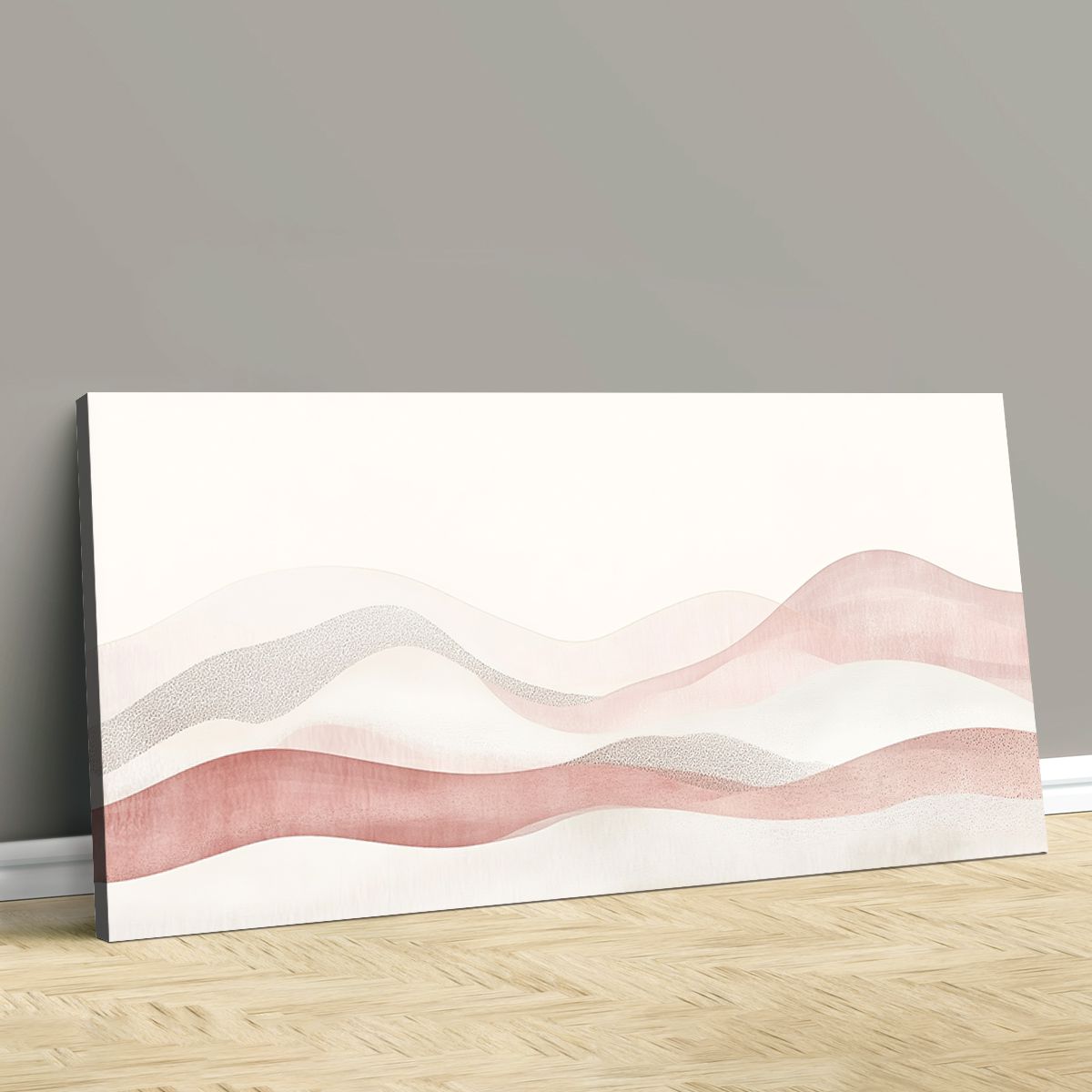 Blush Horizon Abstract Landscape Canvas Print for Living Room