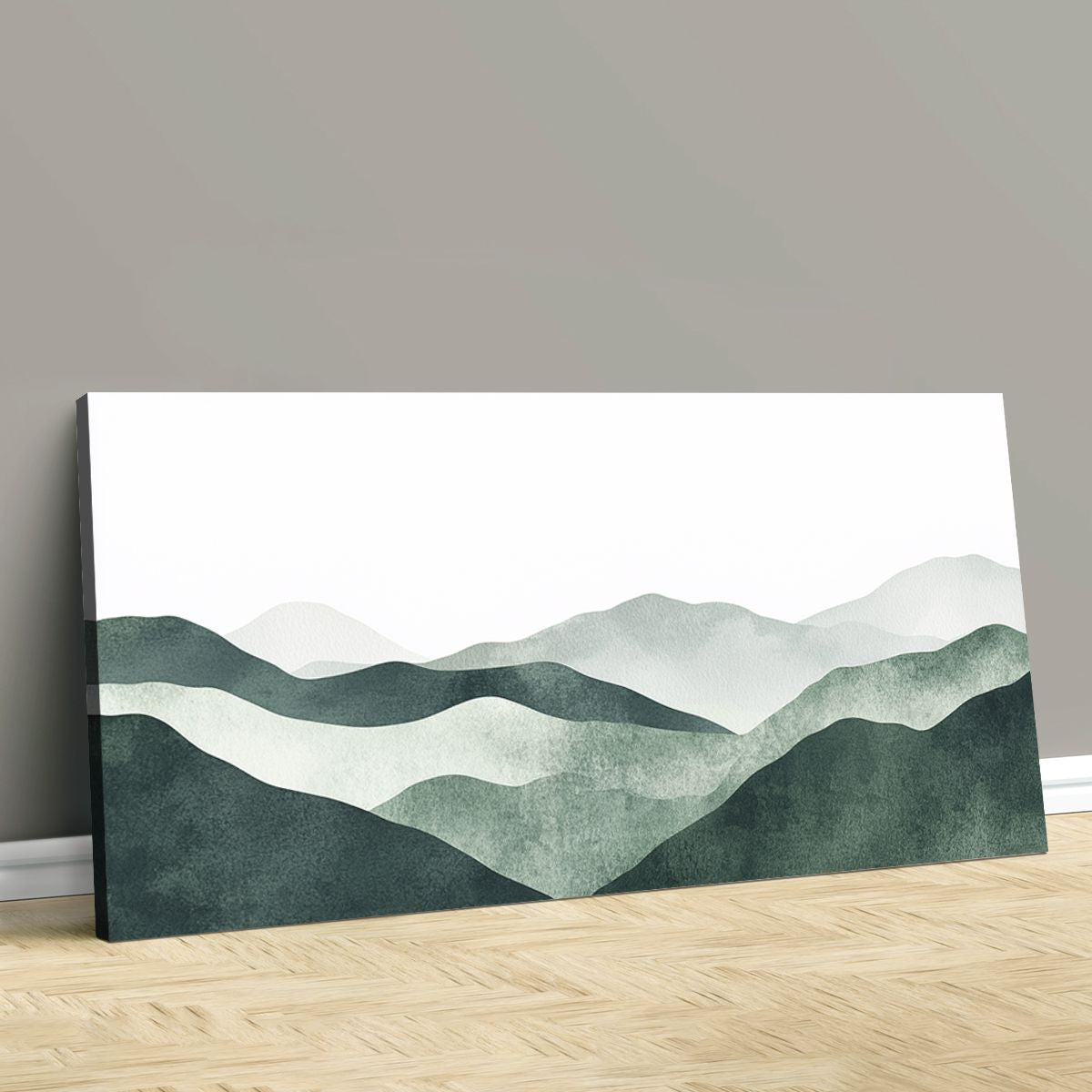 Emerald Ridge Abstract Landscape Canvas Print for Living Room