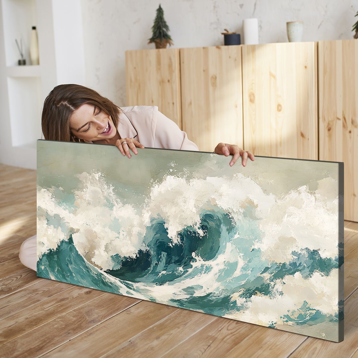 Ocean Surge Abstract Landscape Canvas Print for Living Room
