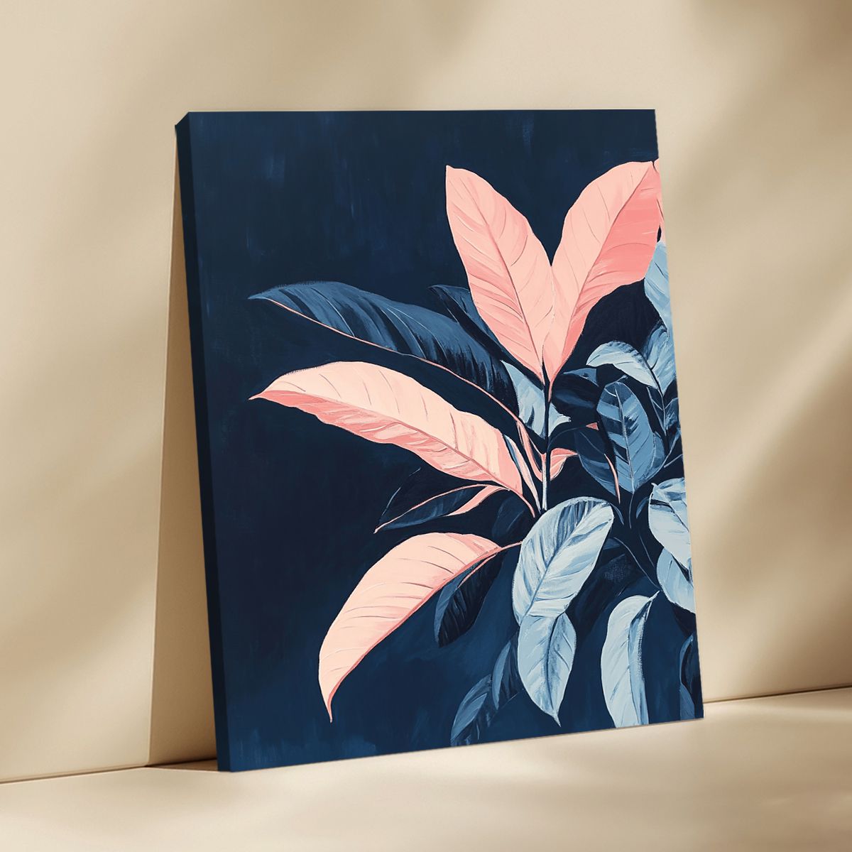Midnight Bloom Abstract Floral Canvas Print for Living Room
