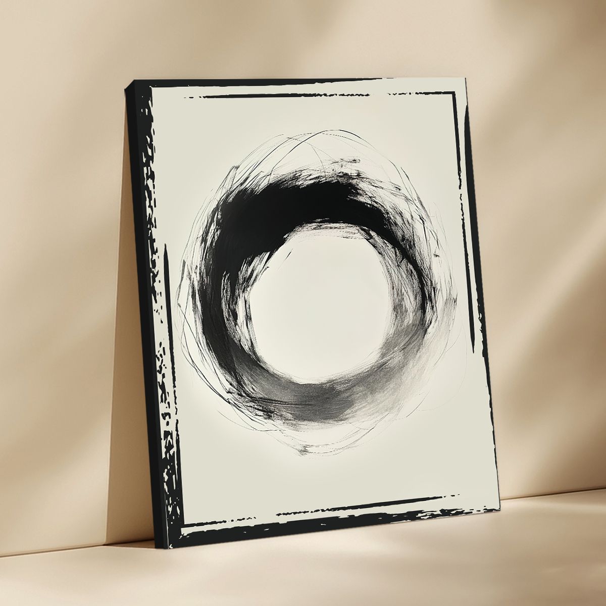 Zen Circle Abstract Canvas Print for Living Room