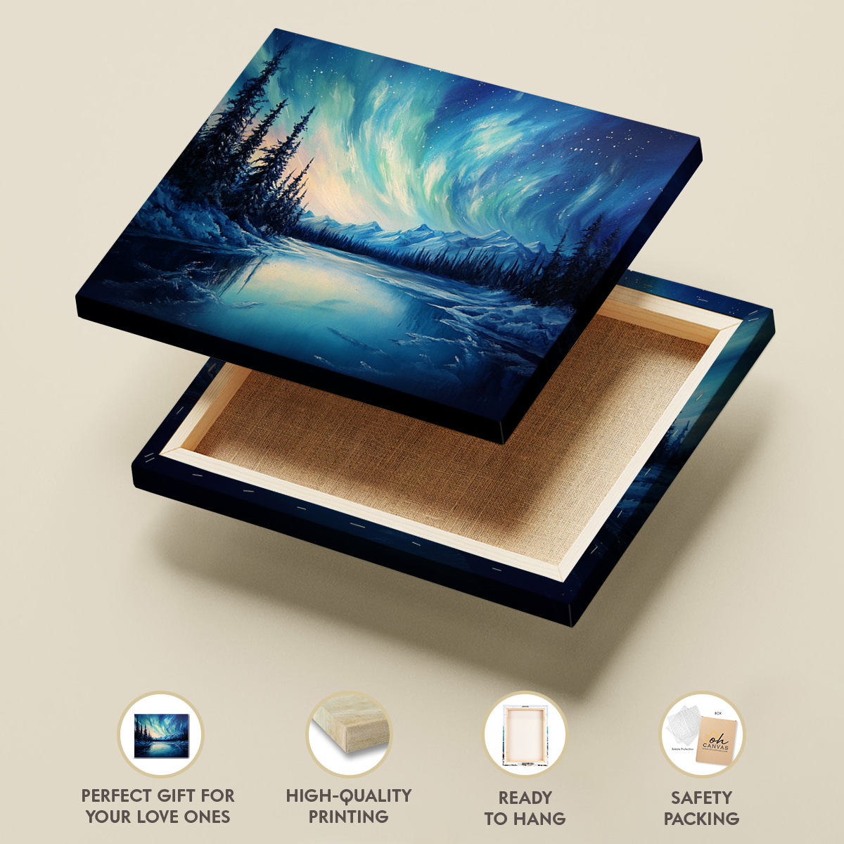 Aurora Dreams Landscape Abstract Canvas Wall Art