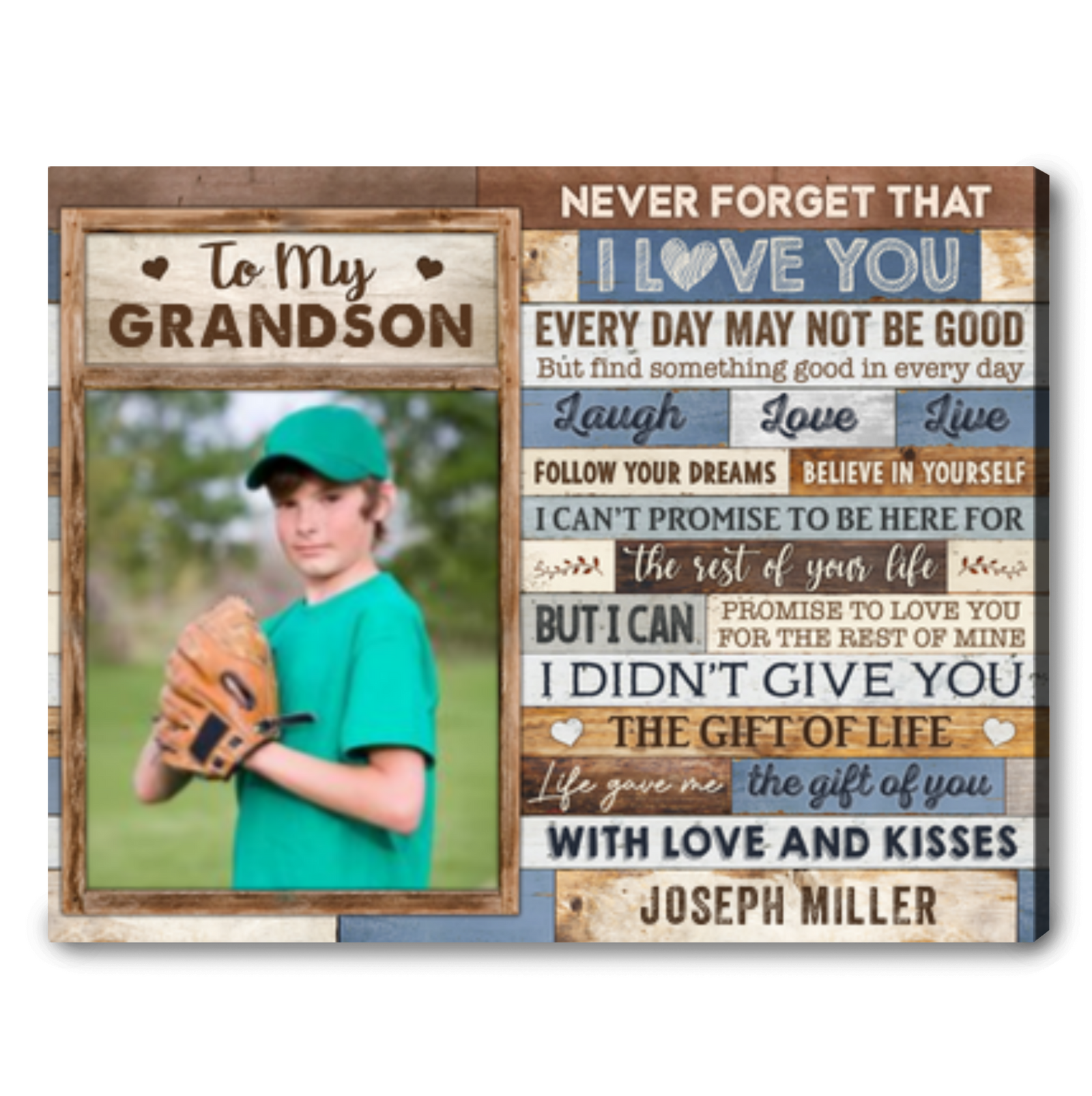 Gift Ideas For Grandson From Grandma Custoưmized Photo Print Canvas
