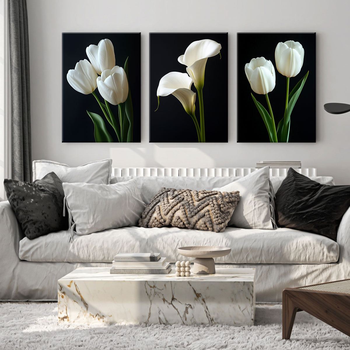 Ivory Calla Lily Pair Flower Art