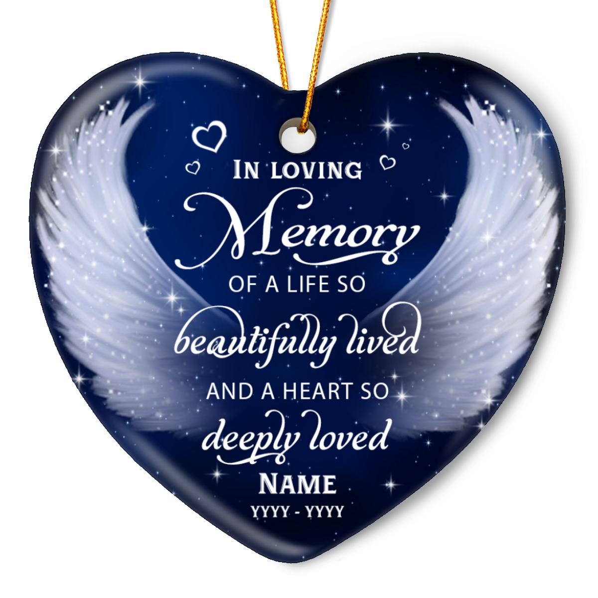 Meaningful In Loving Memory Gift Custom Angel Wings Ornament