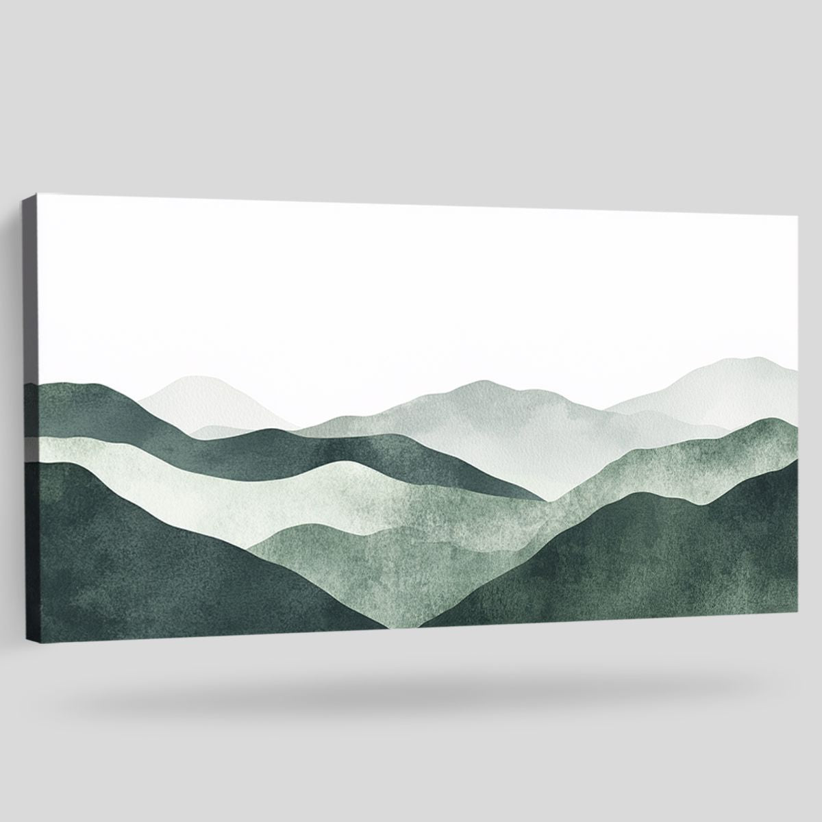 Emerald Ridge Abstract Landscape Canvas Print for Living Room