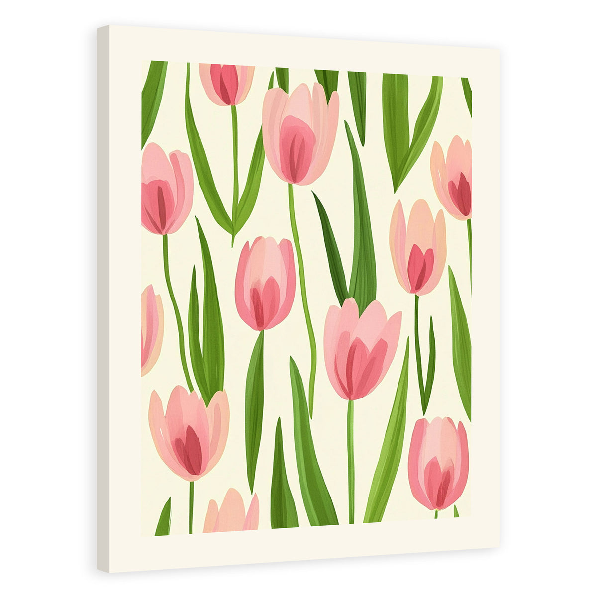 Blushing Tulip Meadow Vintage Artwork