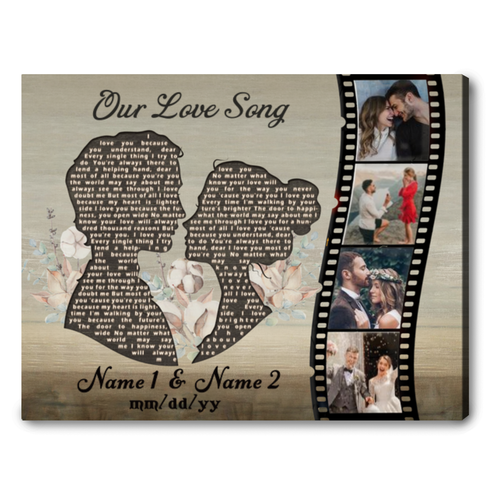 Unique Anniversary Gifts For Couple Personalized Lyric On Canvas Print Ohcanvas