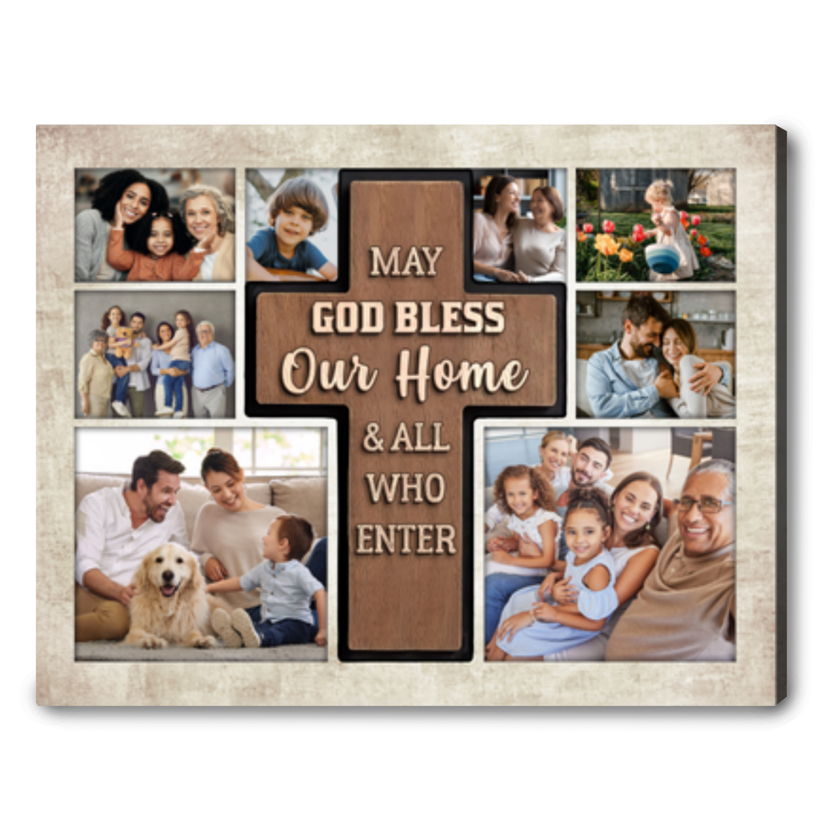 Home Decor Gifts Personalized Family Photo Collage Canvas Print 