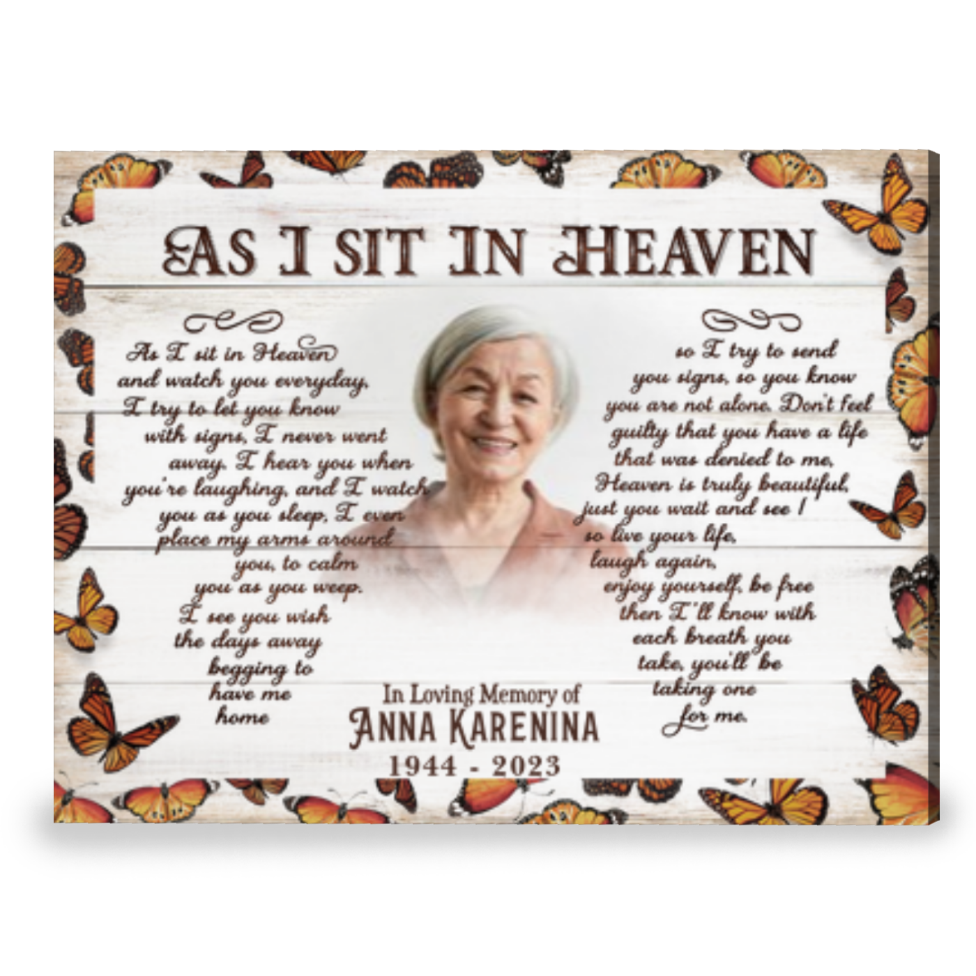 In Loving Memory Canvas Print Personalized Photo Memorial Gift