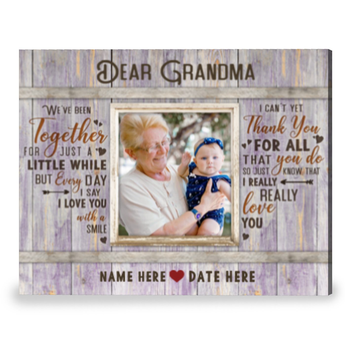 Custom Gift For New Grandma Mother's Day Gift For Grandma Canvas Wall Art