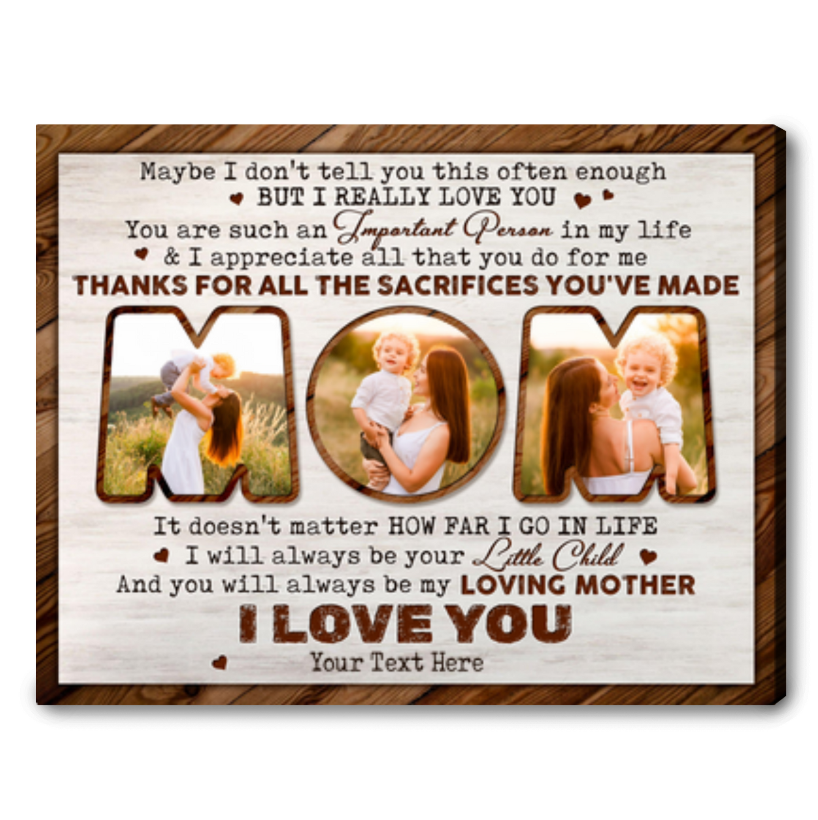 Personalized Photo Collage Mom Canvas Print Sentimental Mother's Day Gift