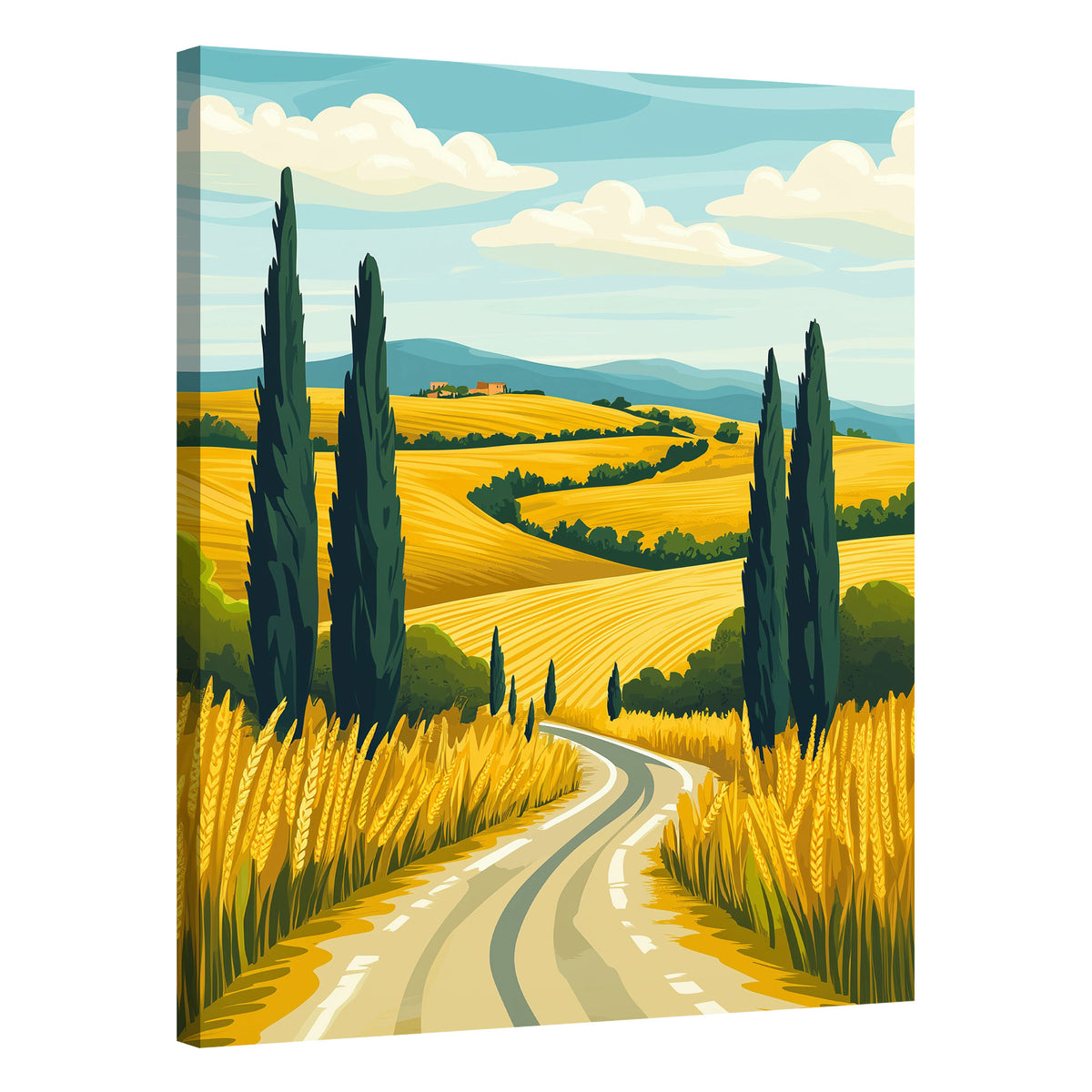 Cypress Trees Canvas Vintage Artwork
