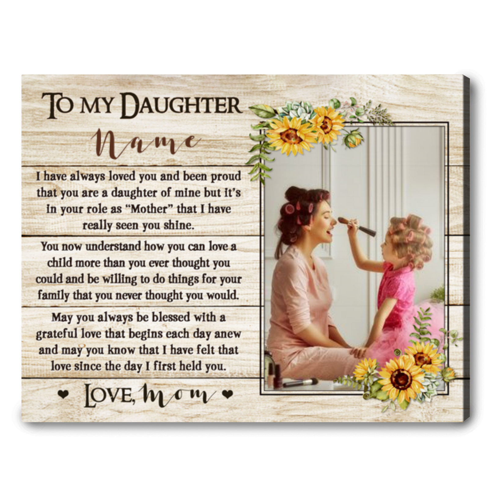 Family Love Perfect Custom Gift For Your Daughter Gift From Mom To Daughter Birthday Gift For Your Daughter Ohcanvas