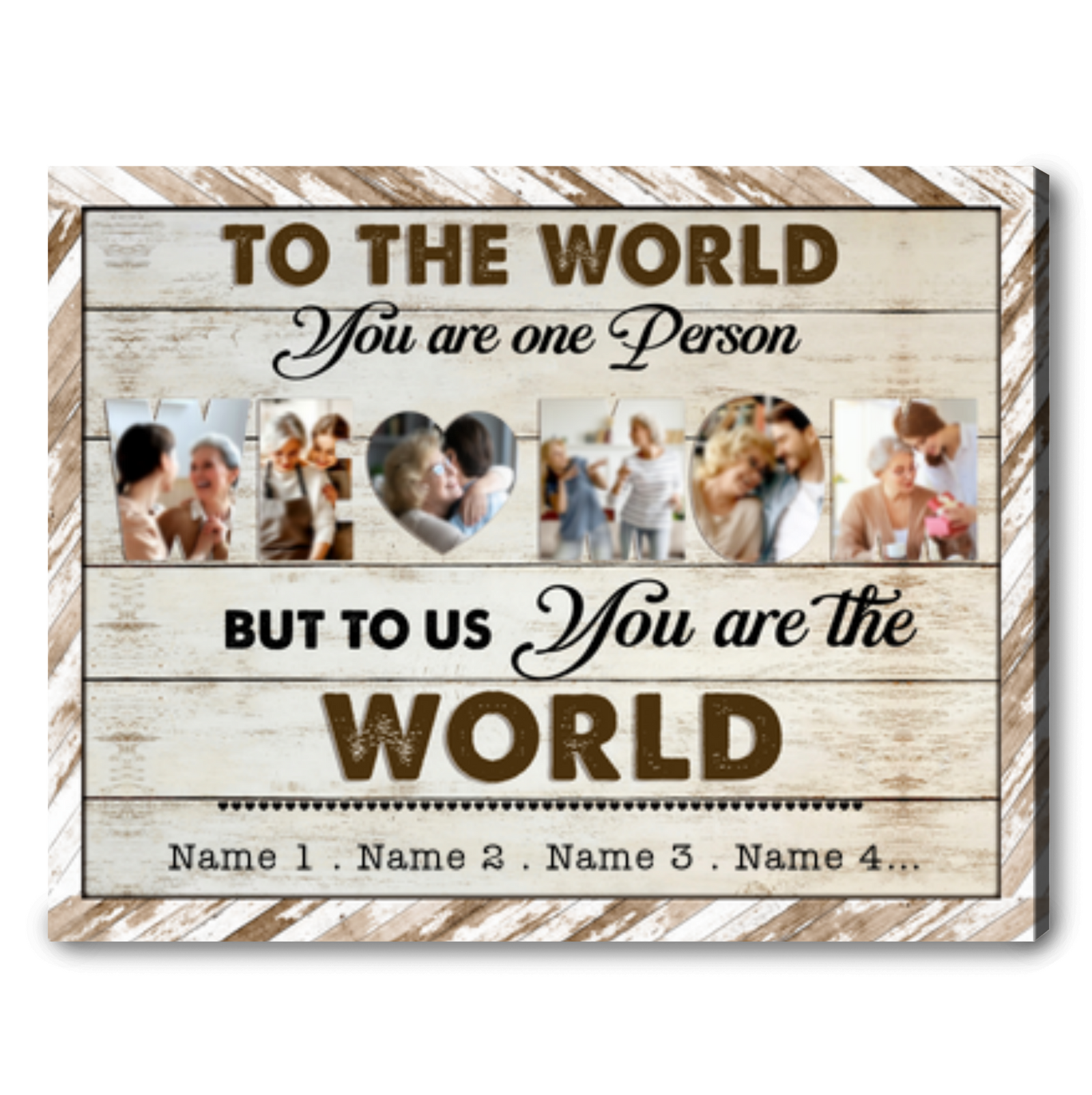 Birthday Gift for Mom Christmas Gift Family Canvas For Mom You Are The World
