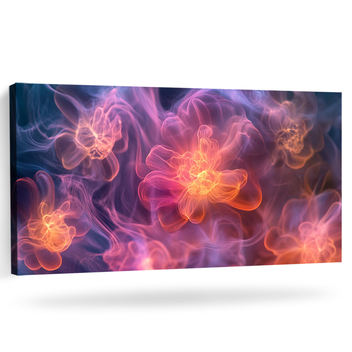Ethereal Blooms Digital Floral Abstract Canvas Wall Art