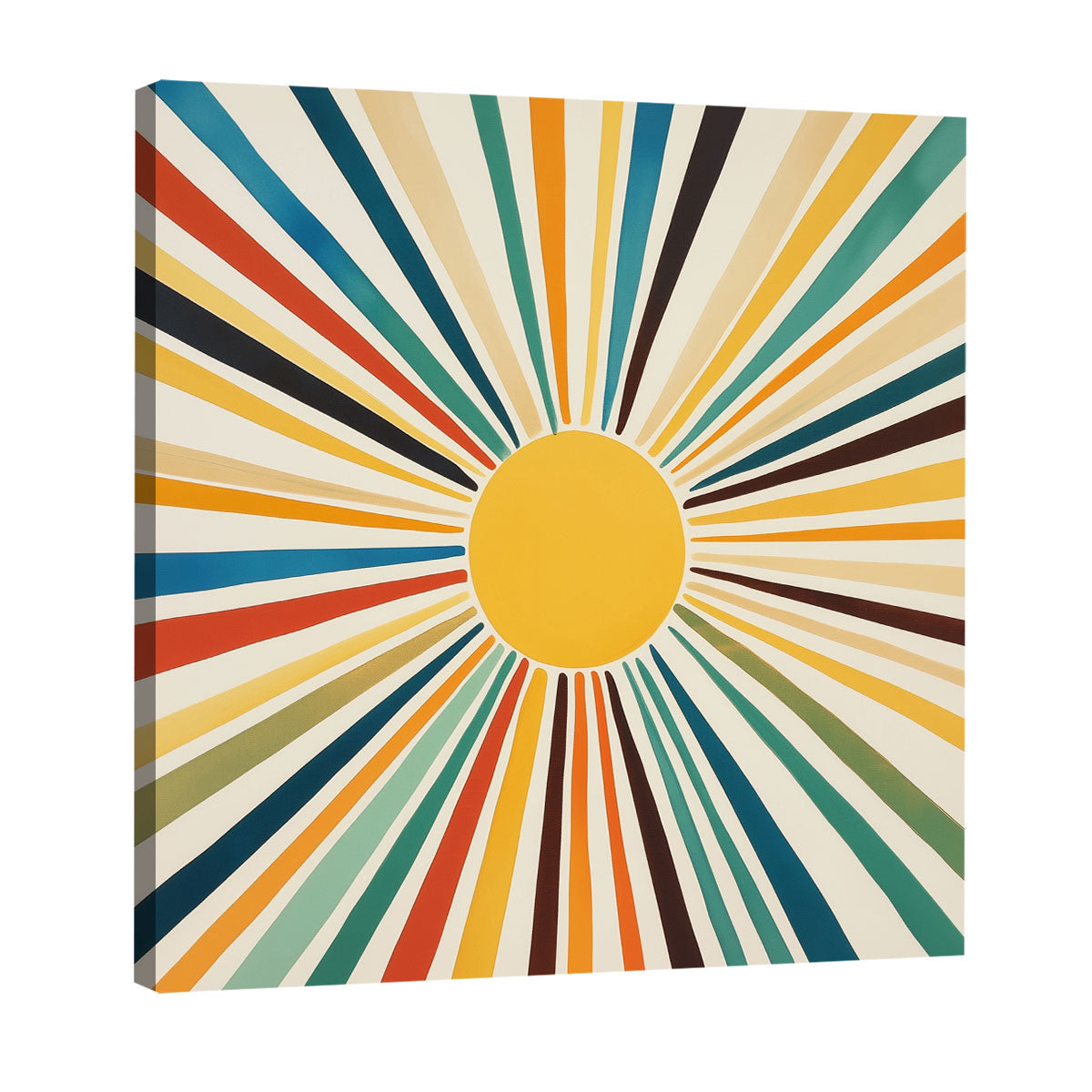 Sunburst Symphony Colorful Rays Vintage Artwork
