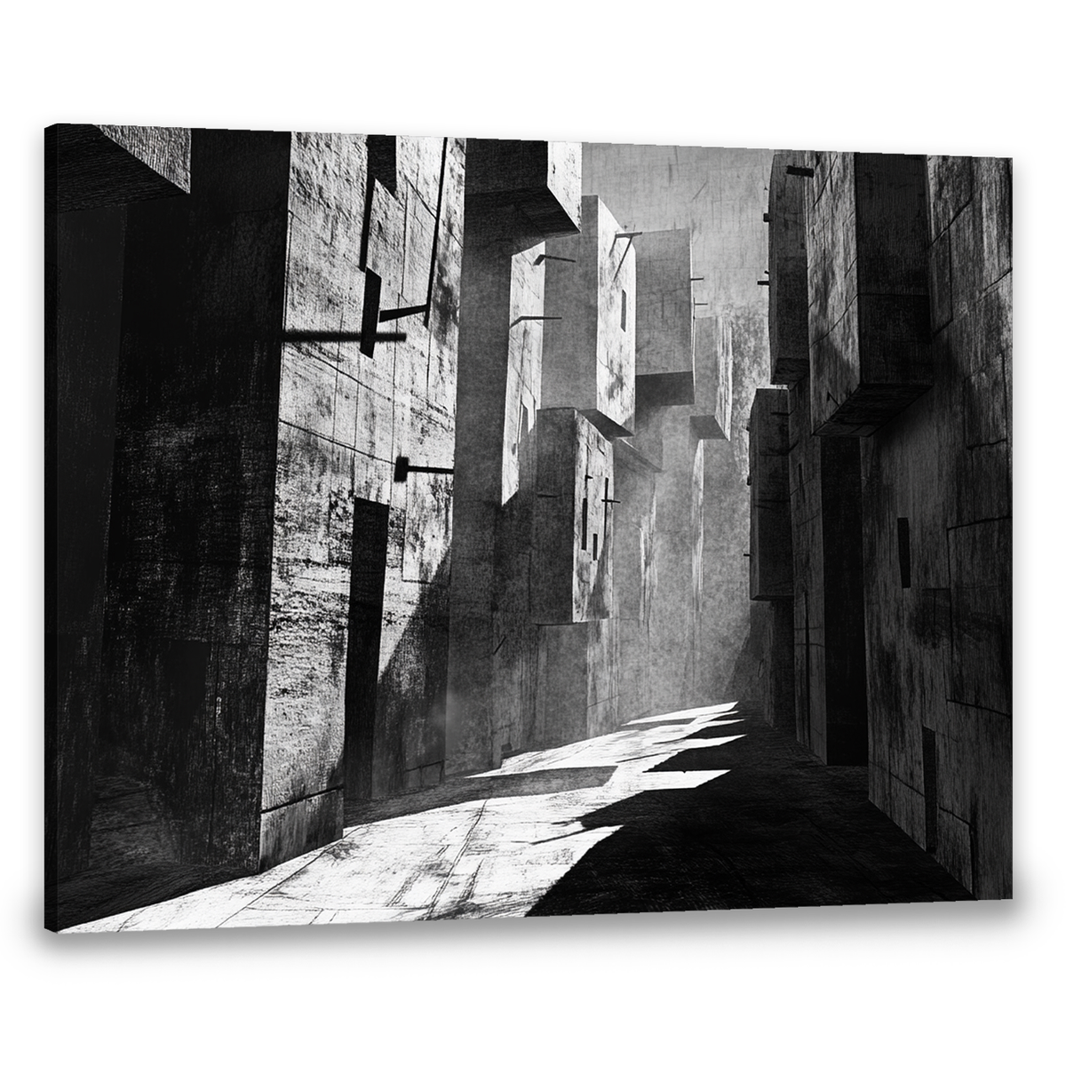 Monochrome Passage Minimalist Abstract Canvas Wall Art
