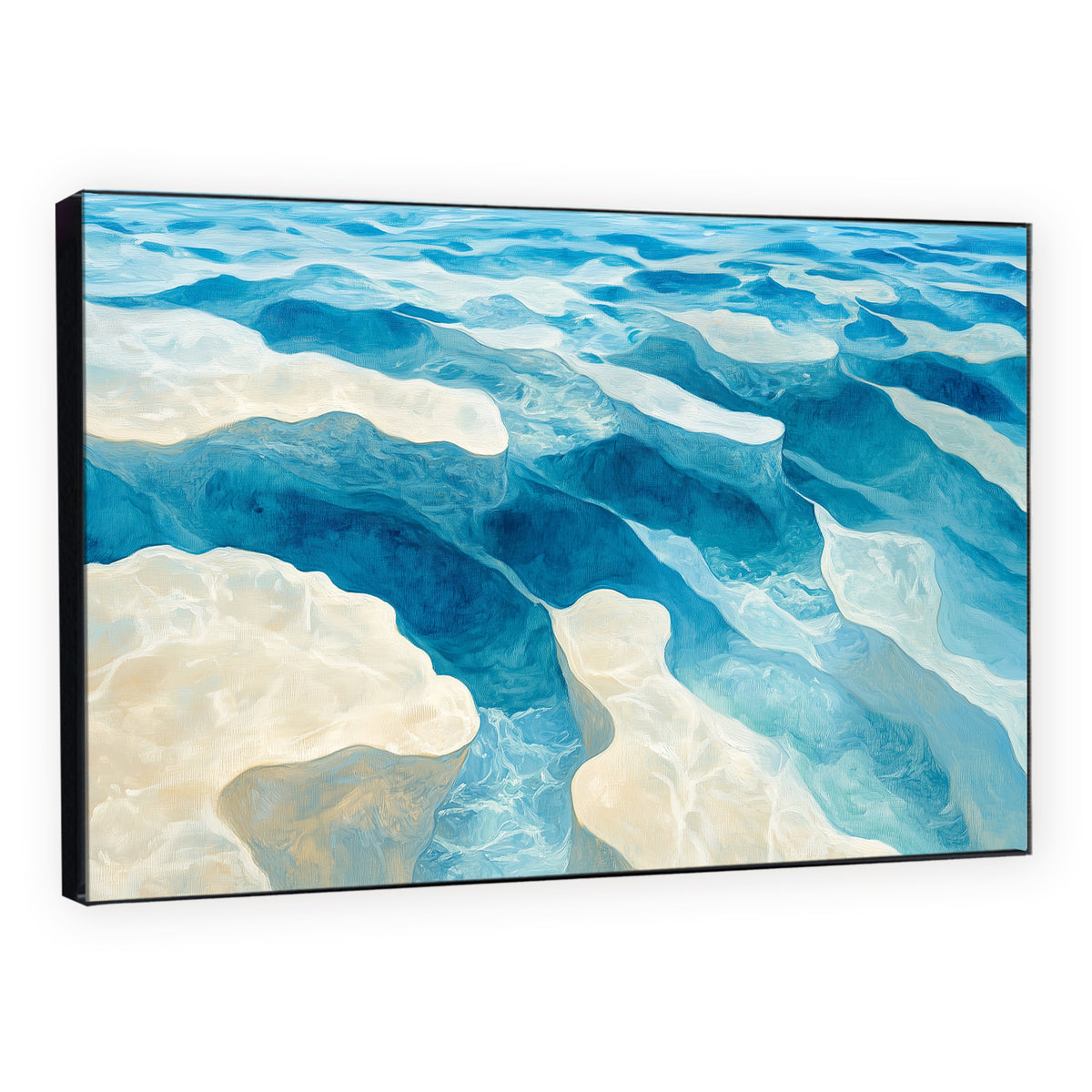 Aerial Ocean View Acrylic Painting Coastal Canvas Art