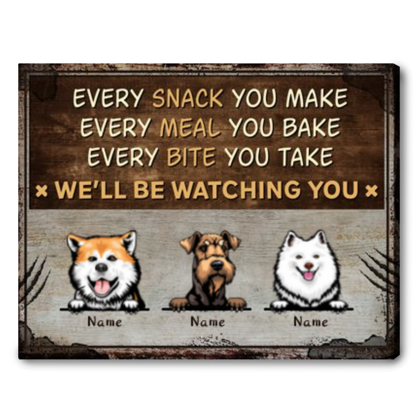 Personalized Funny Dogs Wall Art Gift For Dog Lovers Gift For Dog Mom Dog Dad