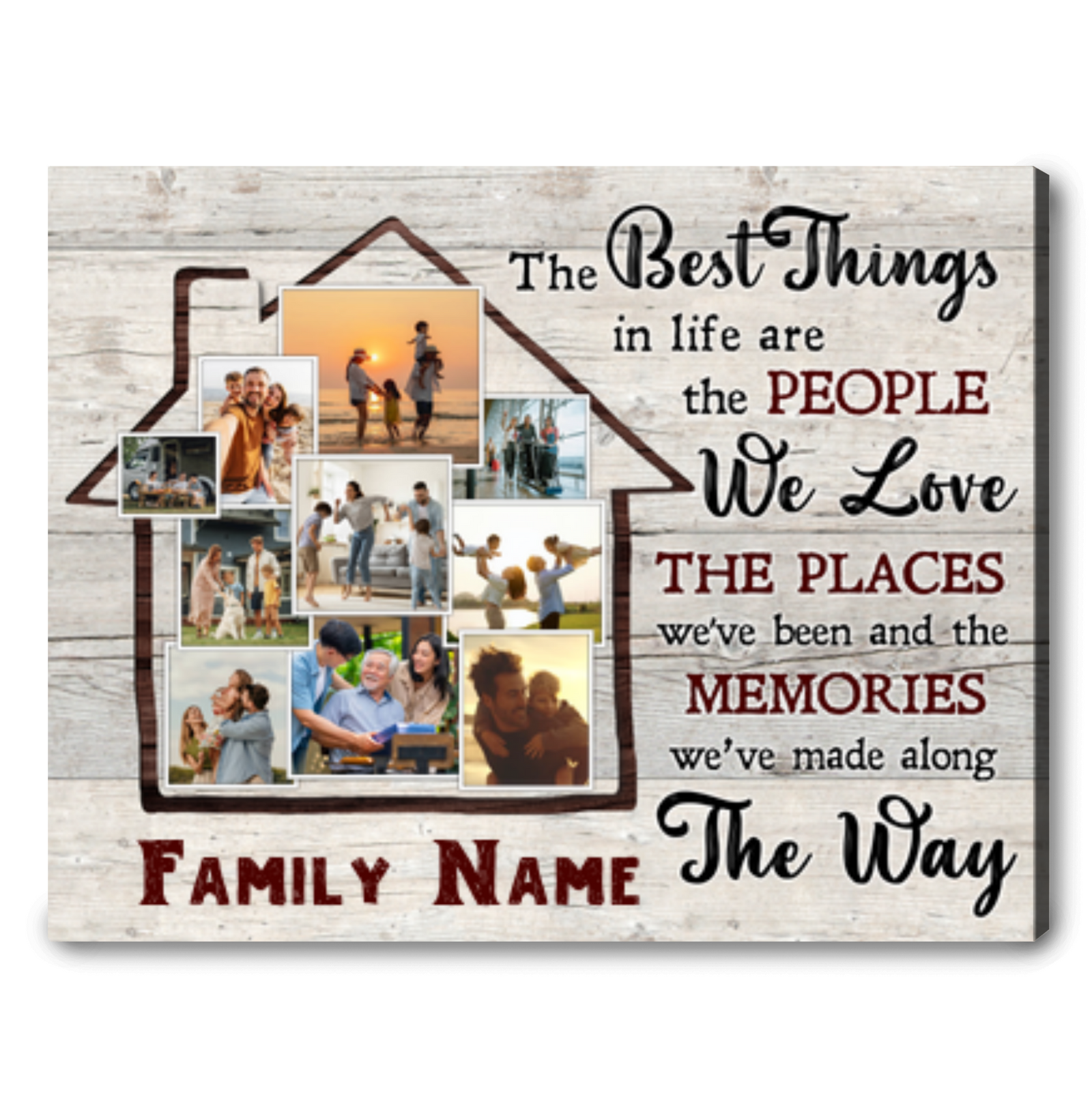 Custom Family Photo Collage Canvas Sentimental Housewarming Gift