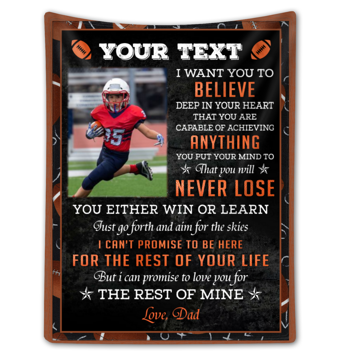 Personalized Football Blanket For Son Sport Blanket Gift To My Son