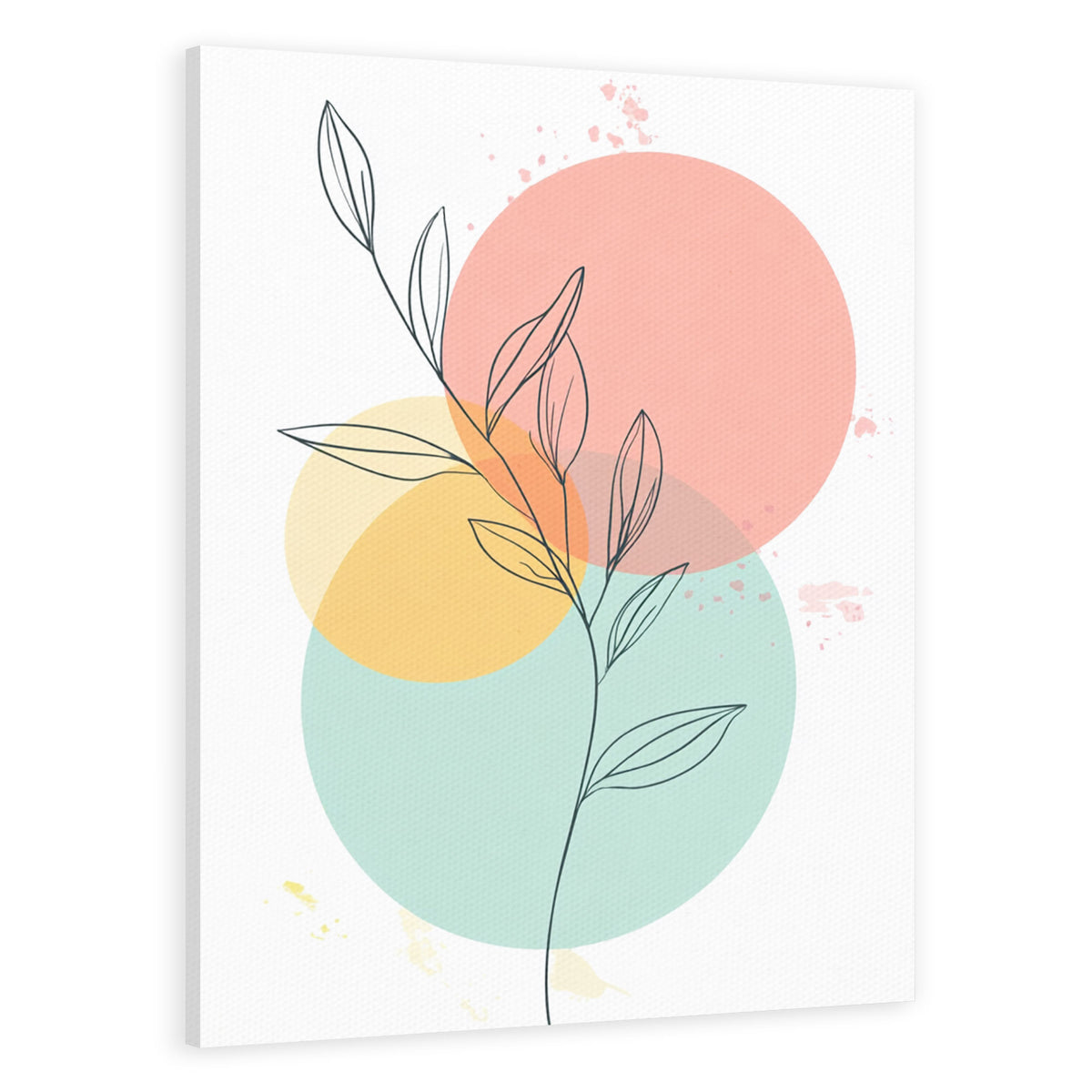 Leaf Line Art Minimalist Canvas Wall Art