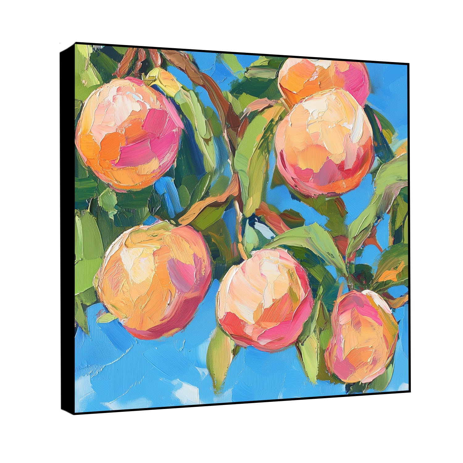 Peach Harvest Bliss Botanical Print Canvas Art