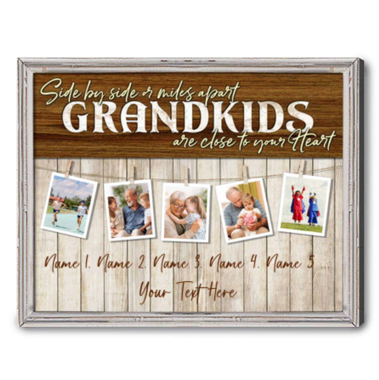 Personalized Photo Collage Grandkids Canvas Unique Gift For Grandparents