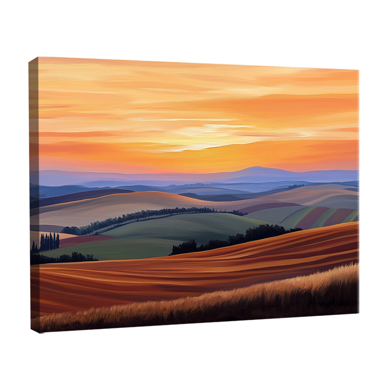 Fine Art Canvas of Rolling Hills and Golden Fields