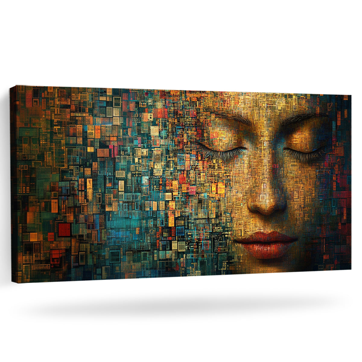 Digital Serenity Surrealism Abstract Canvas Wall Art