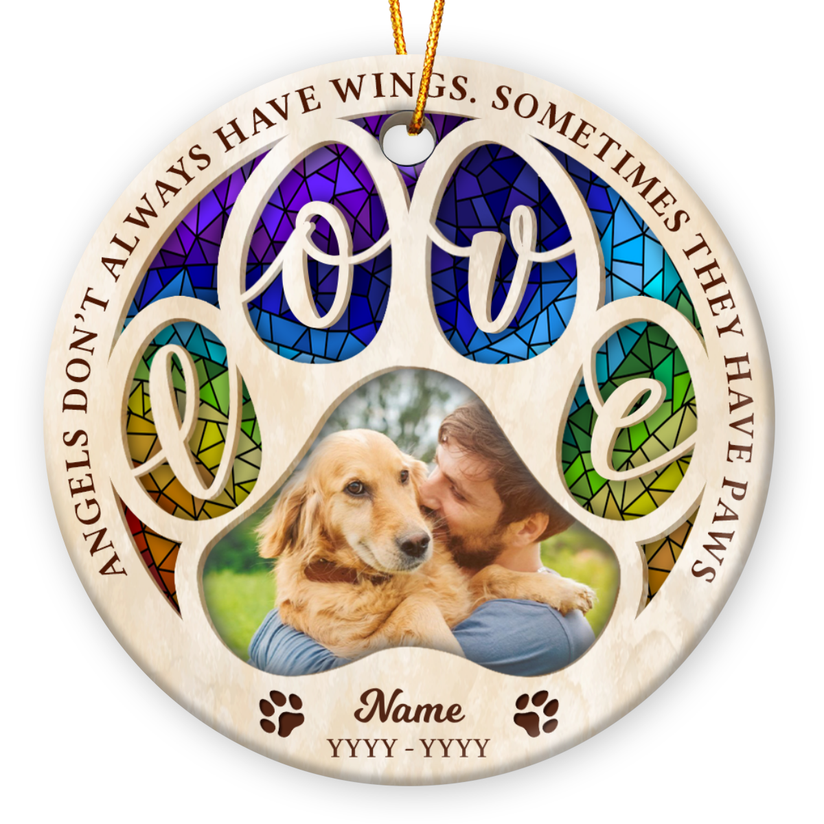 Christmas Loss Of Pet Gifts Custom Photo Memorial Dog Ornament