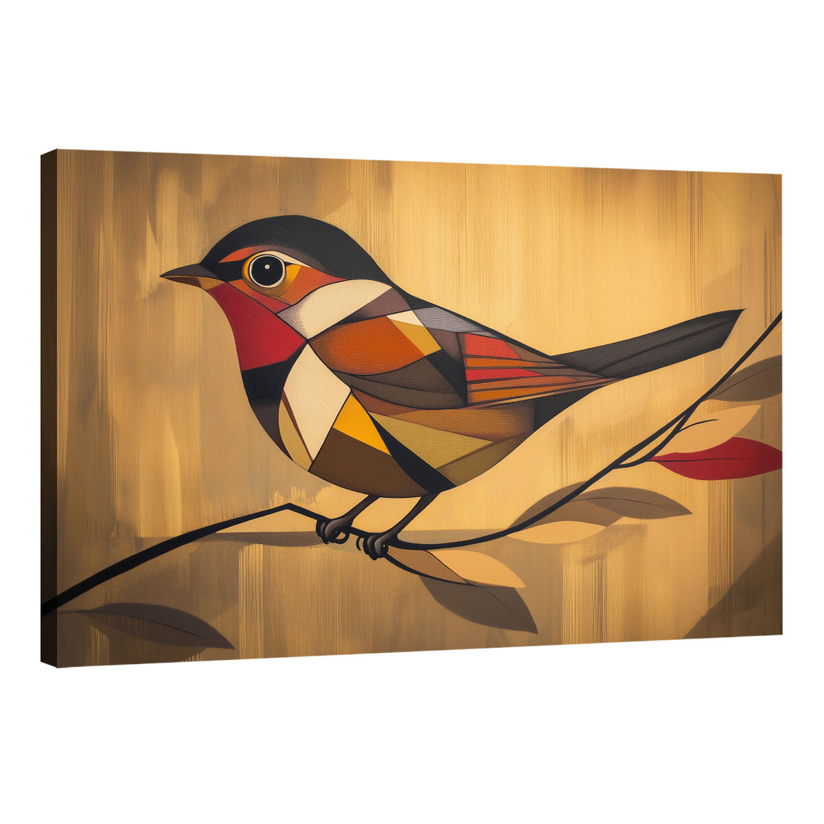 Songbird Geometric Art Avian Elegance Canvas Print