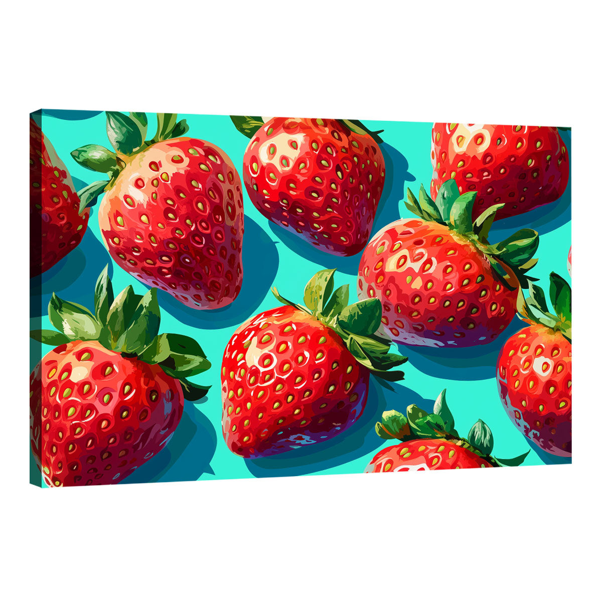 Pop Art Juicy Strawberries Canvas Print