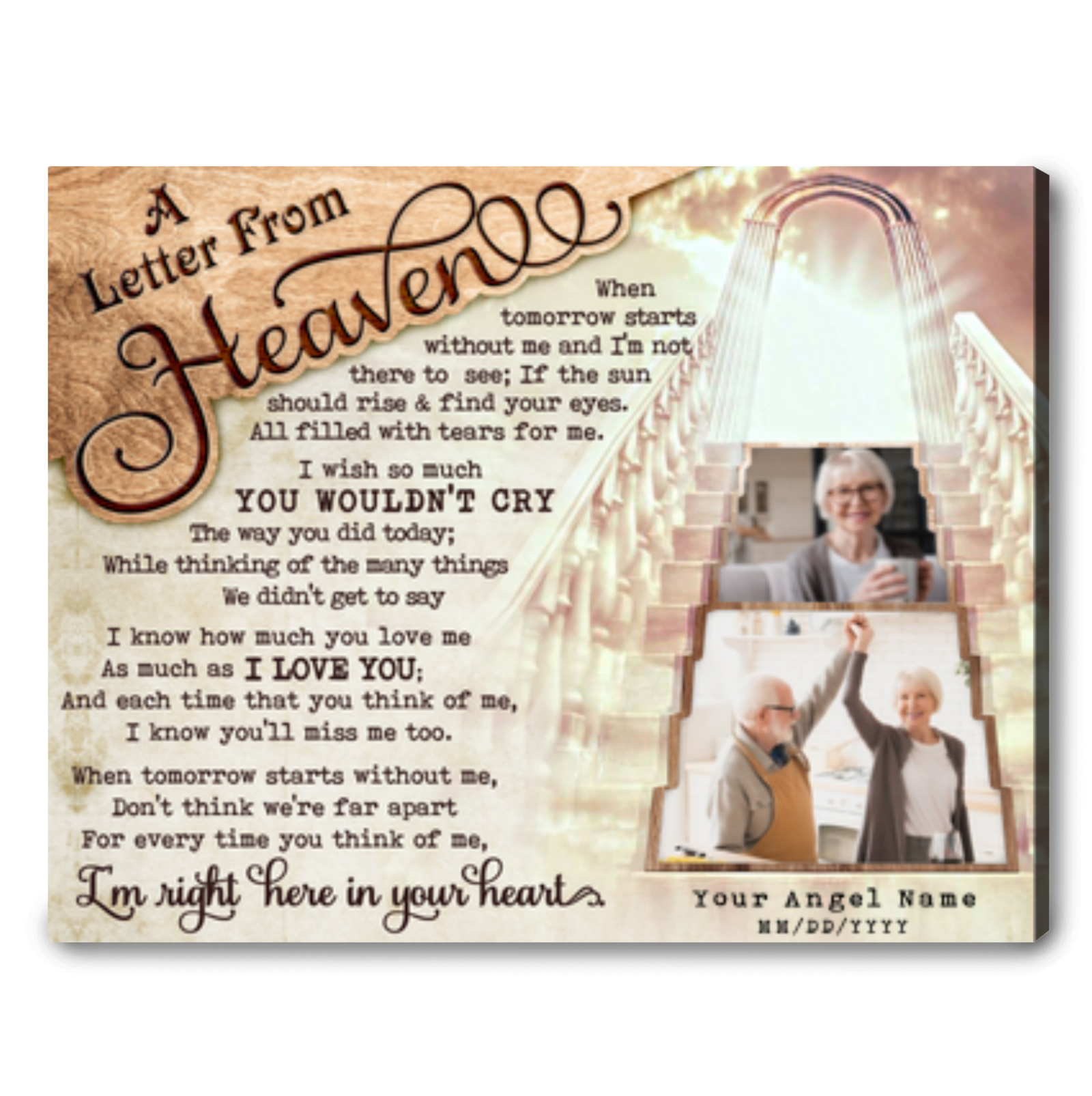 Gorgeous Sympathy Gifts For Loss Of Loved One Personalized Bereavement Canvas Print 