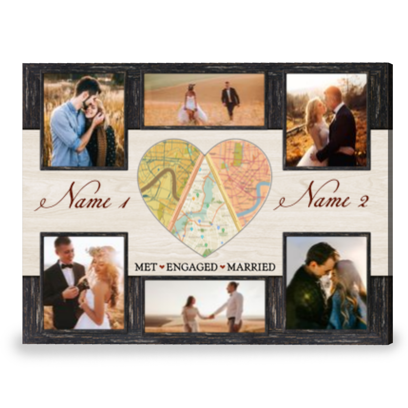 Best Anniversary Gift For Husband And Wife Custom City Map Canvas Print