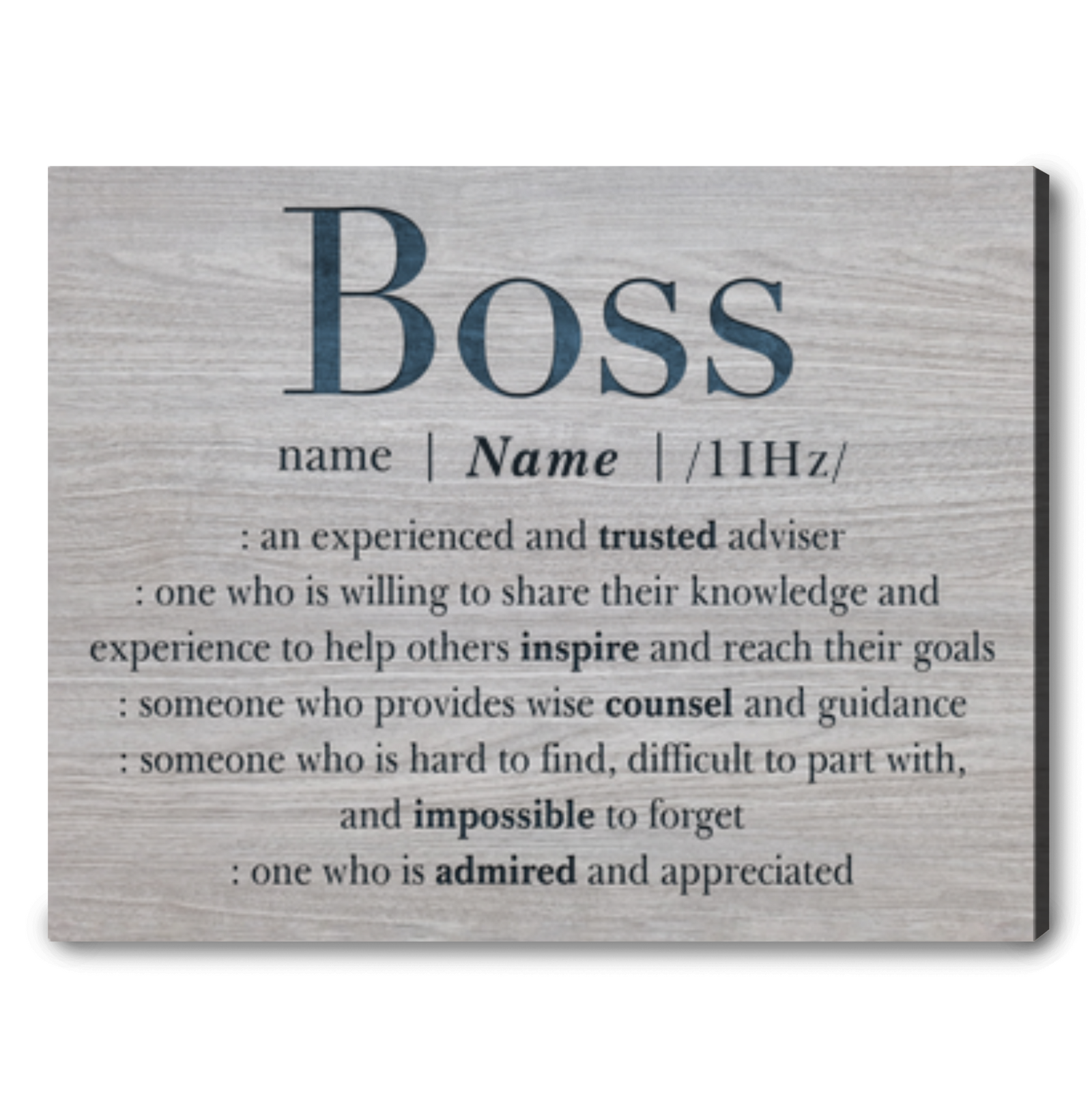 Gift Ideas For A Boss Who Is Leaving Birthday Gift Idea For Boss Personalized Boss Definition Canvas Print