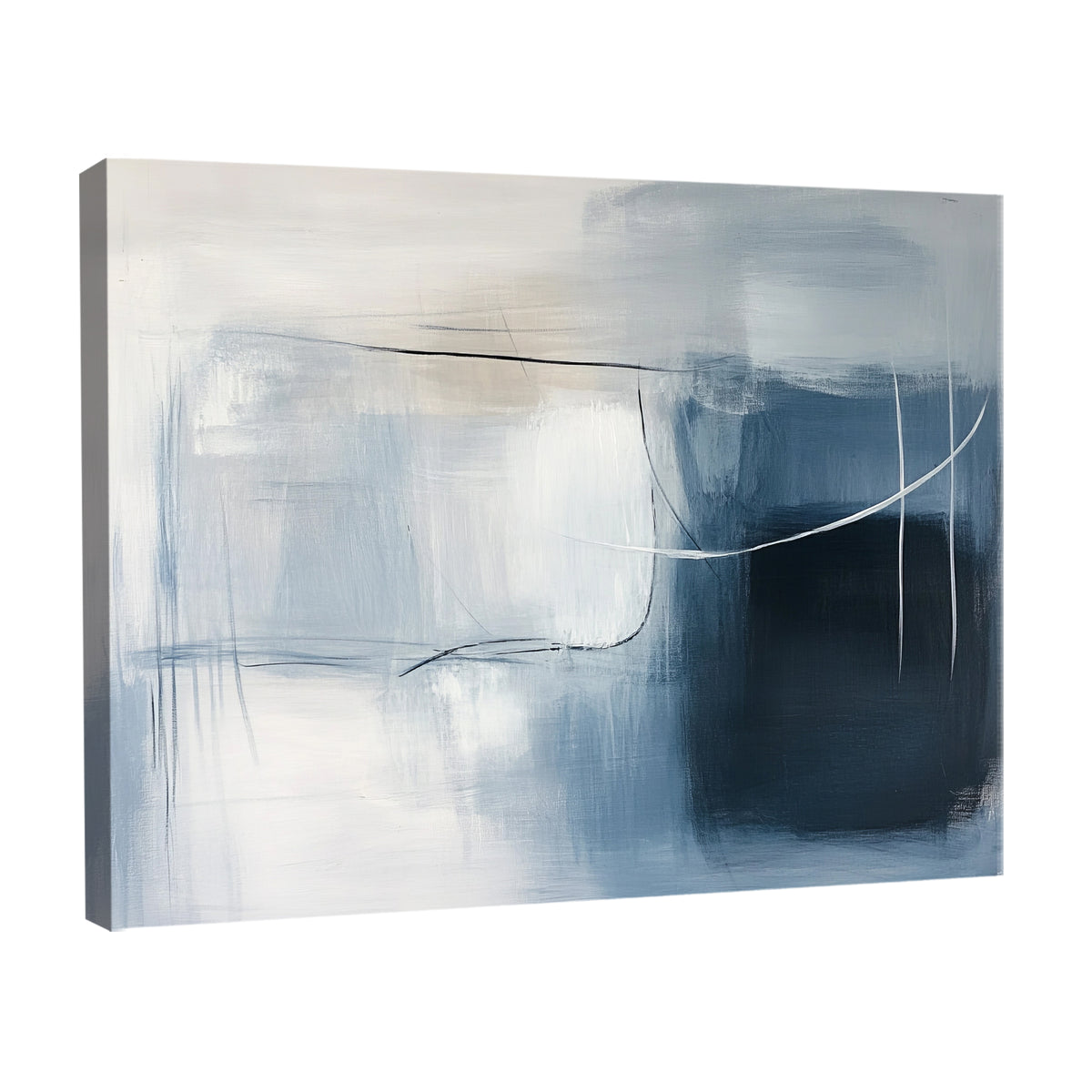 Muted Gray Abstract Canvas Wall Art – Calming Minimalist Painting