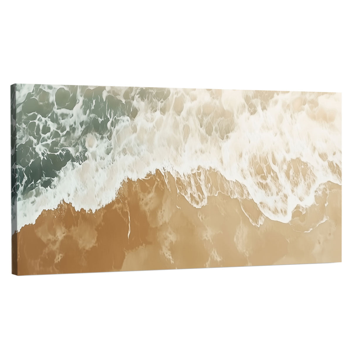 Aerial Shoreline Canvas Neutral Beach Wall Art