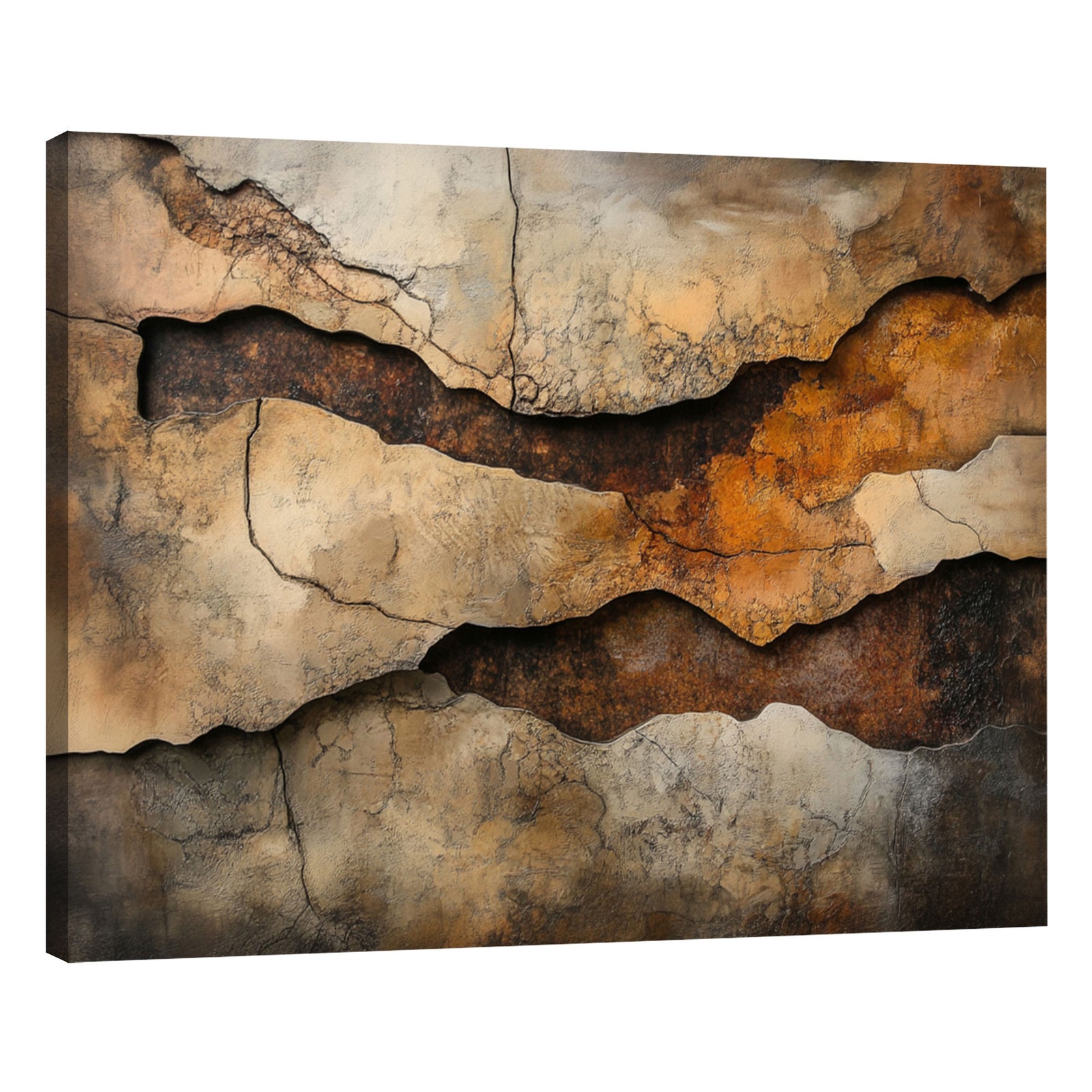 Layered Abstract Canvas Wall Art – Textured Minimalist Painting