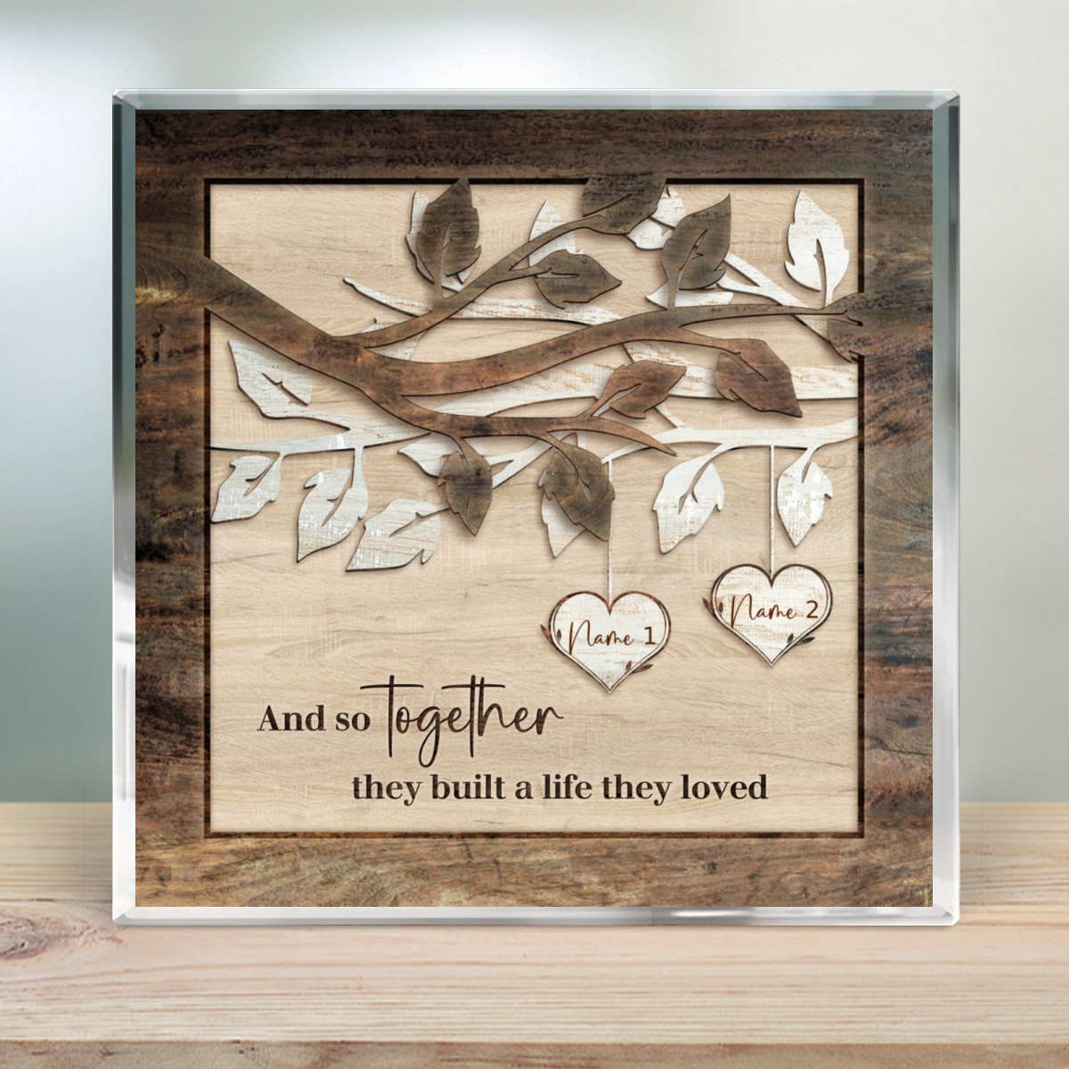 Personalized Name Acrylic Plaque Anniversary Couple Gift 